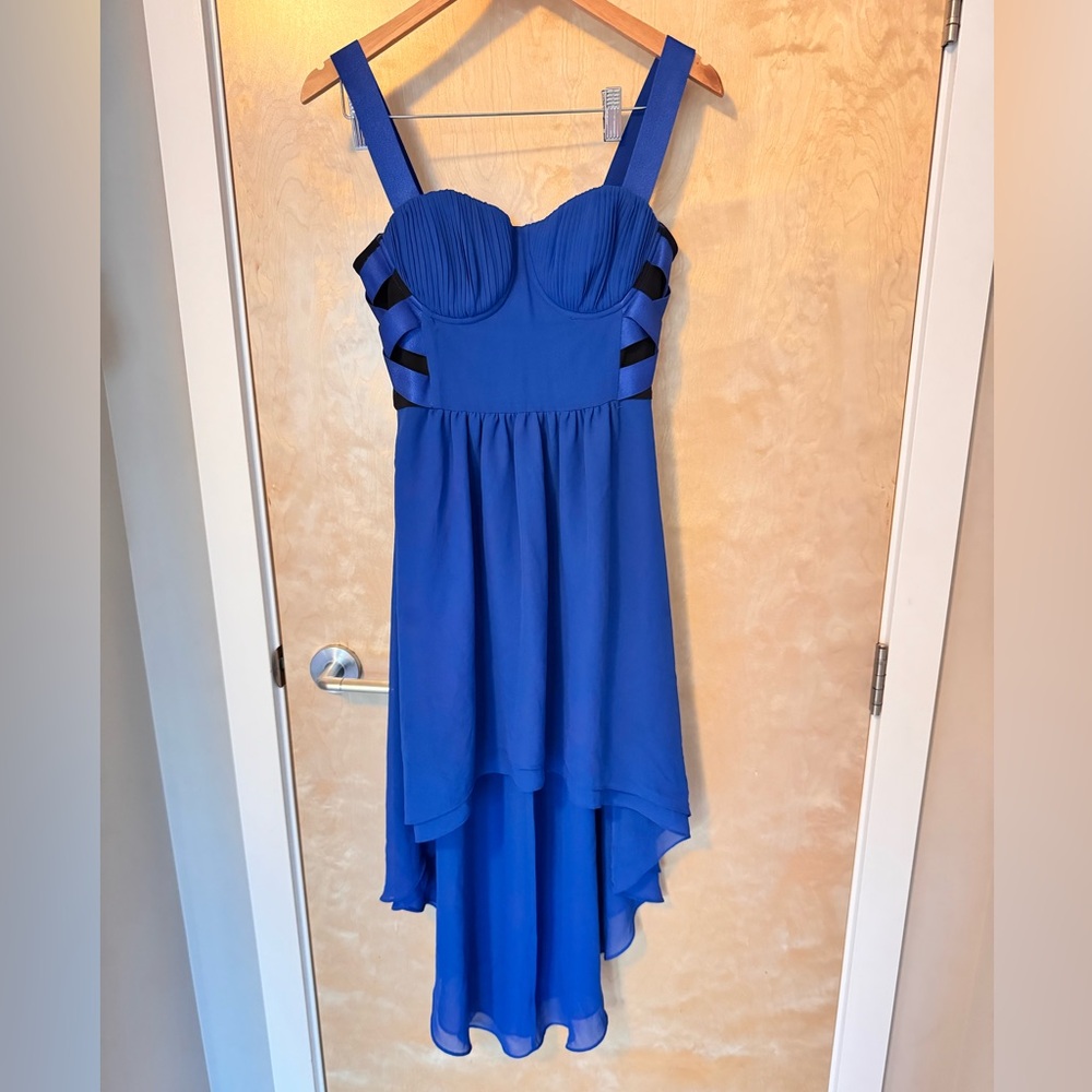 bebe Blue High Low Dress